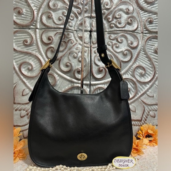 Coach Handbags - COACH Legacy Crescent Convertible Black Leather Shoulder Bag 9718 EUC!